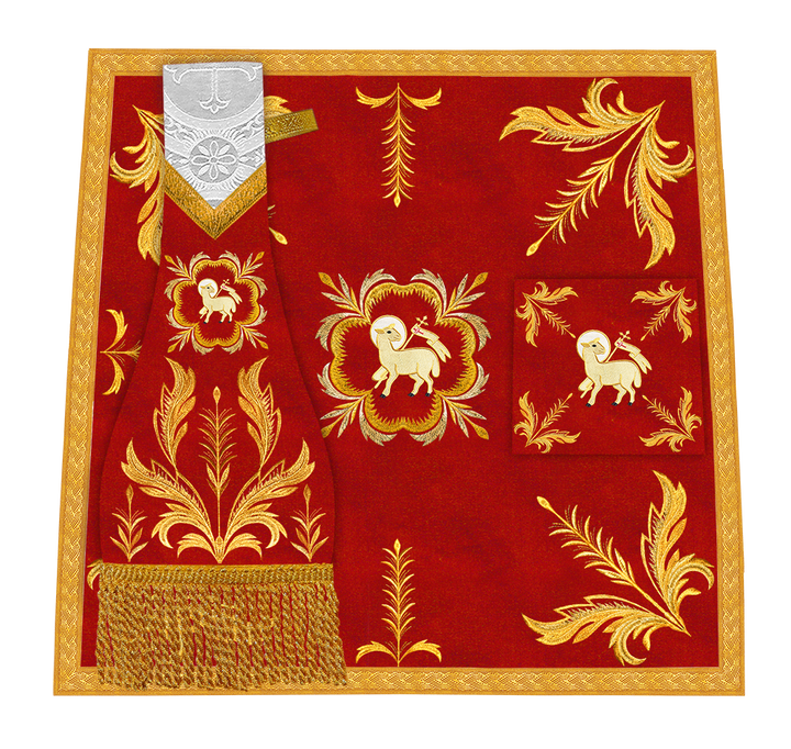 Set of Four Roman Chasuble with liturgical motifs