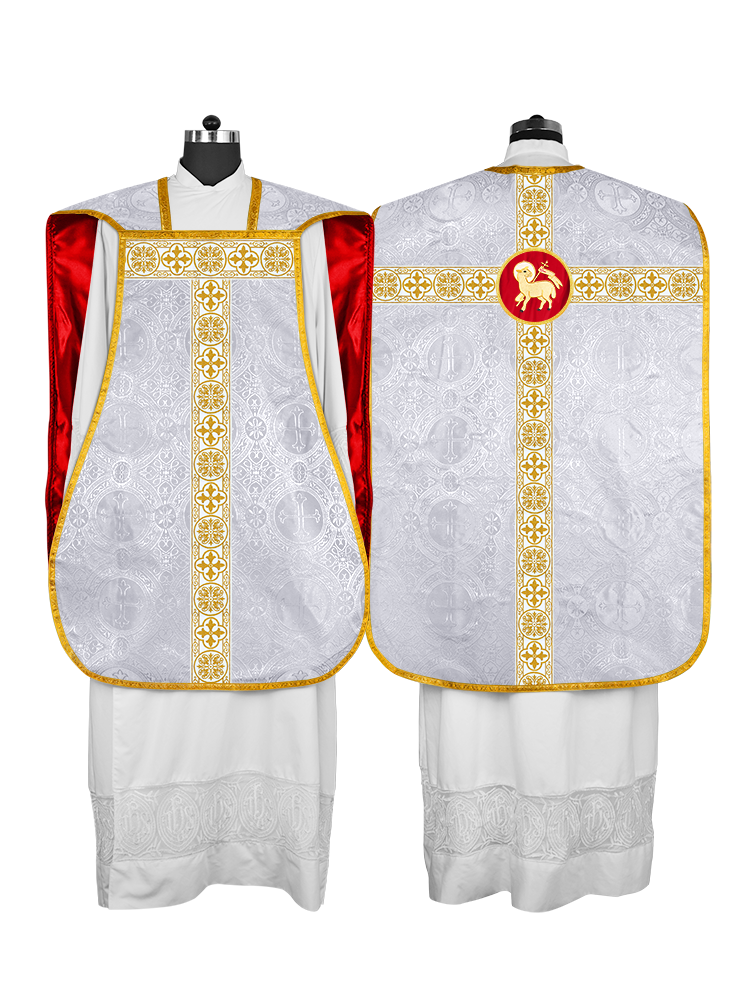 Casulla católica romana con motivo espiritual 