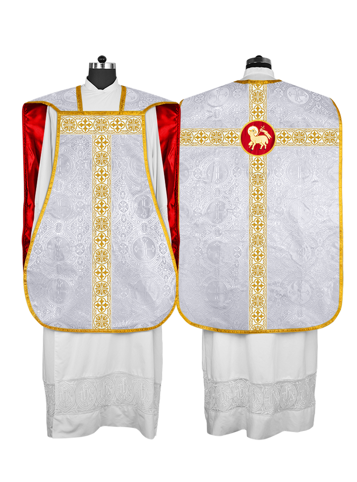 Casulla católica romana con motivo espiritual 