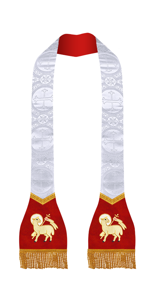 Spiritual Roman Stole with Embroidered Motif