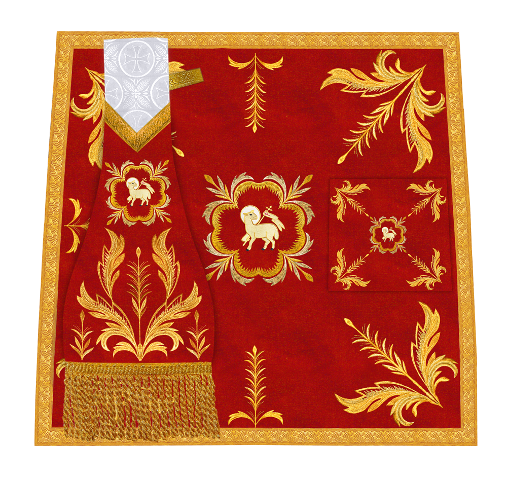 Altar Mass Set Adorned with Ornate Embroidery and Motif