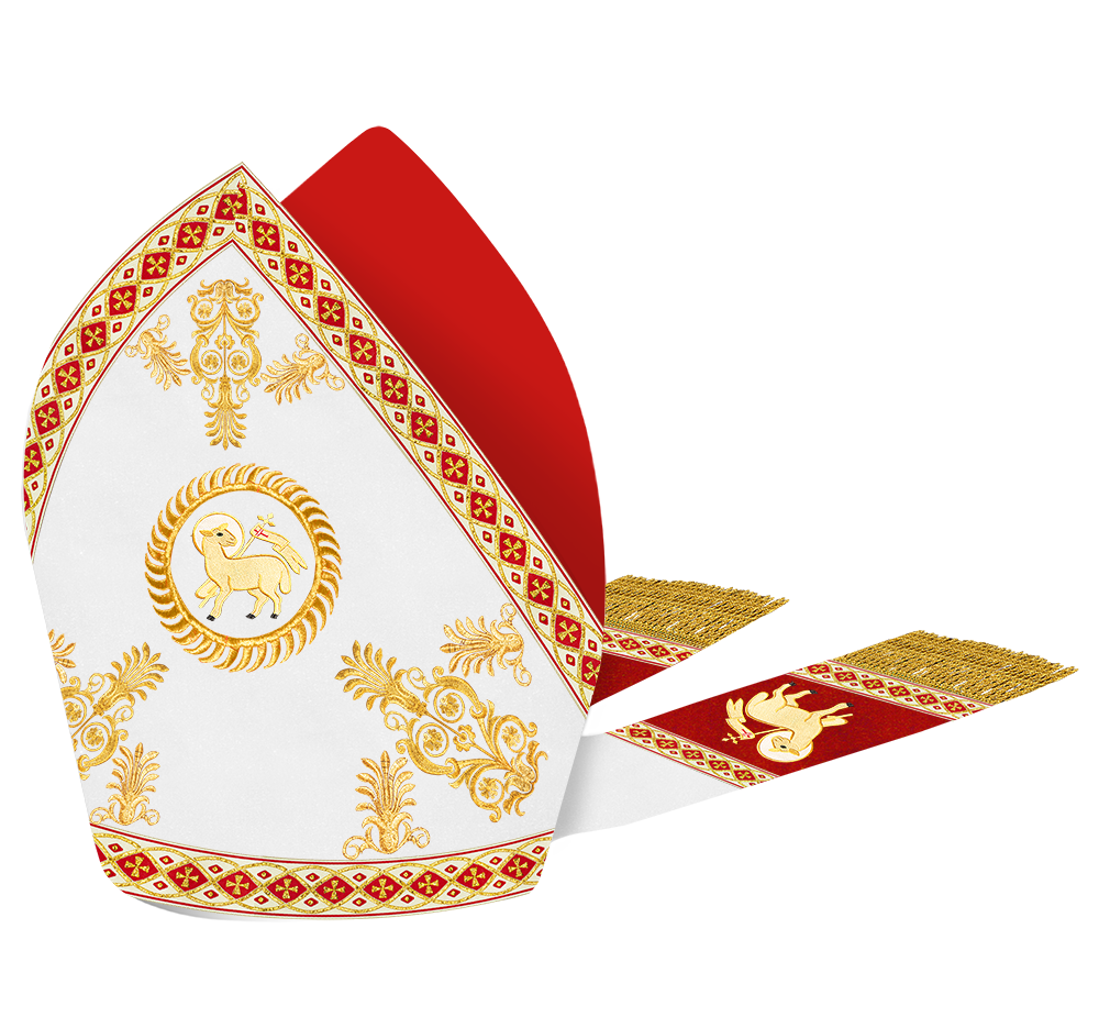 Catholic Mitre with Embroidery and Trims