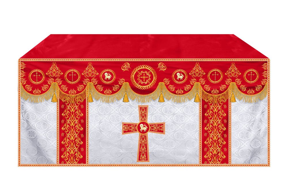 Church Altar Frontal with Ornate Embroidery & Spiritual Motifs