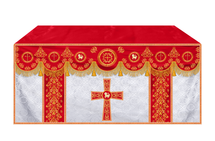 Church Altar Frontal with Ornate Embroidery & Spiritual Motifs