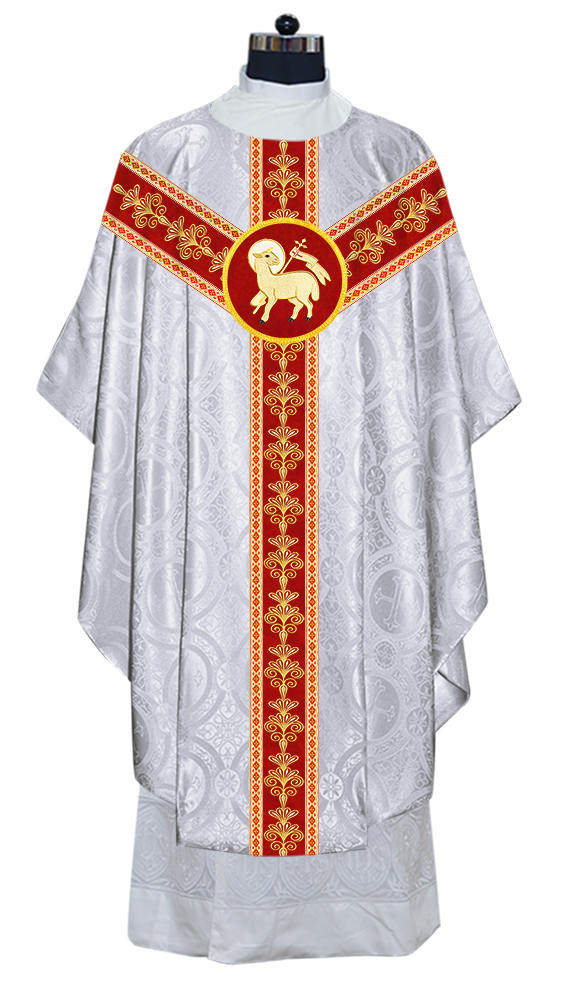 Gothic Chasuble Vestments With  Liturgical Motifs and Trims