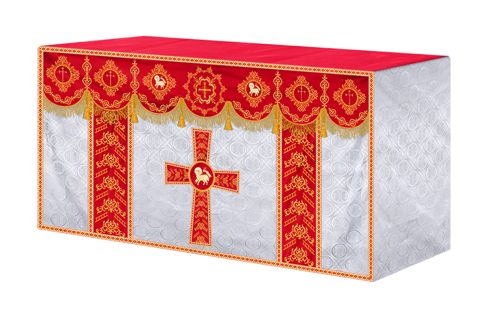 Elegant Altar Cloth with Intricate Orphrey Embroidery & Motif