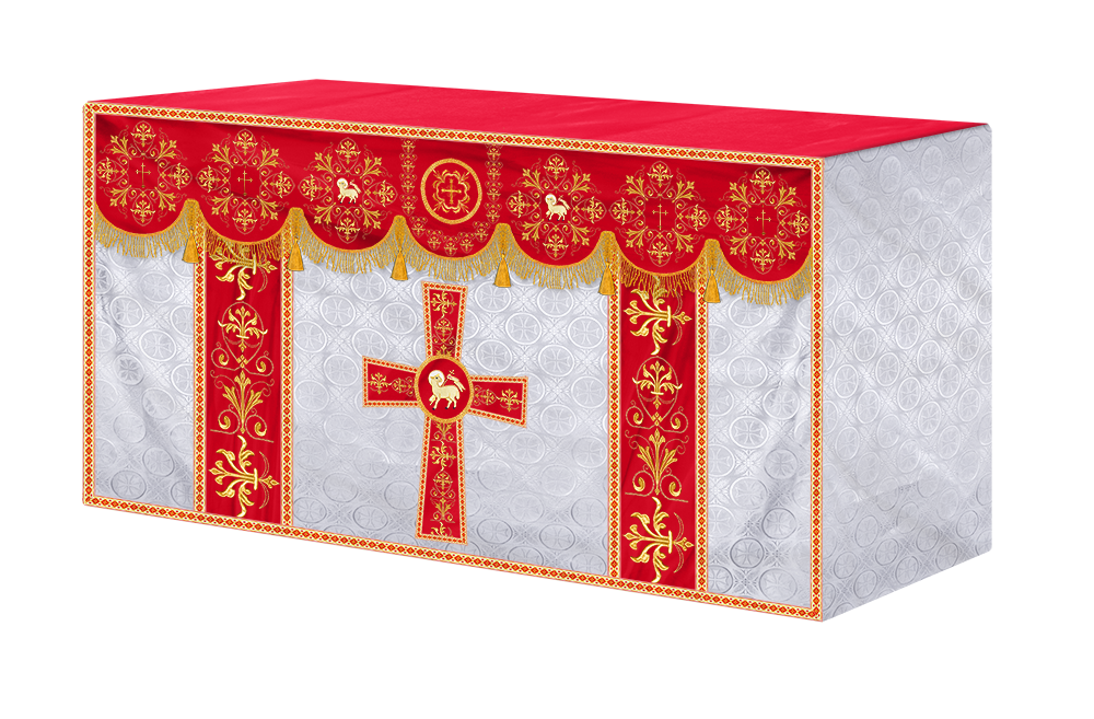 Embroidered Liturgical Church Altar Cloth with Spiritual Motif