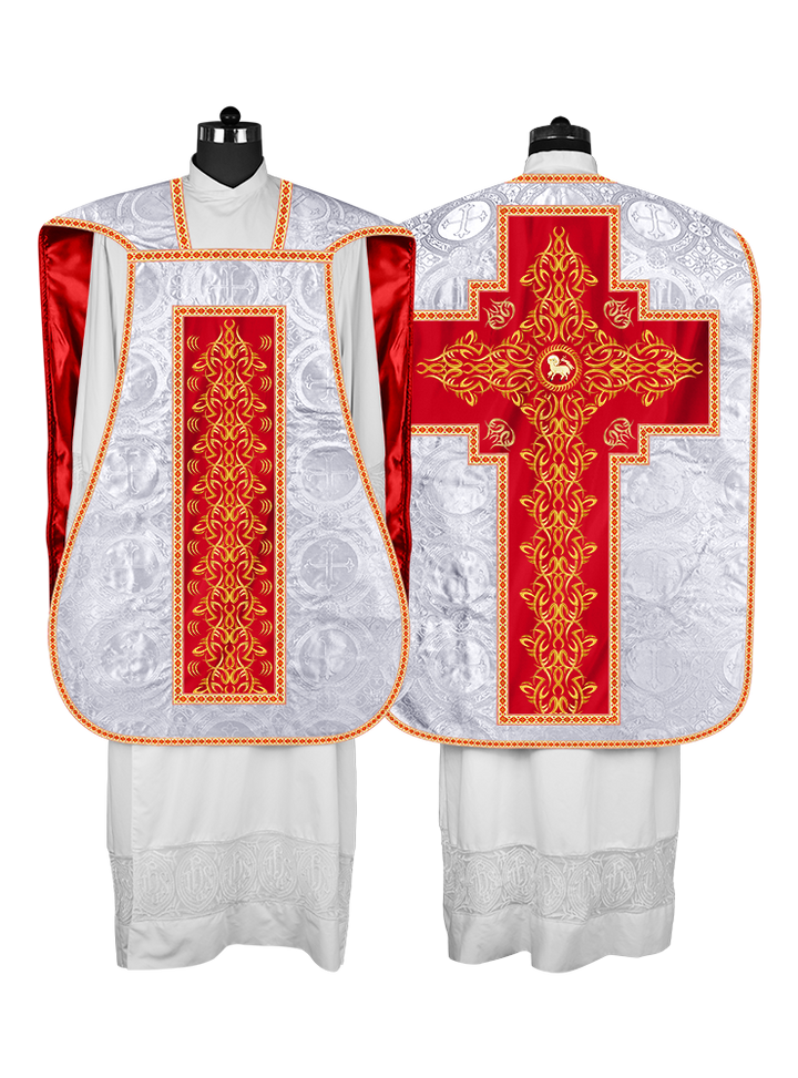 Roman Fiddleback Chasuble With Enhanced Embroidery  & trims