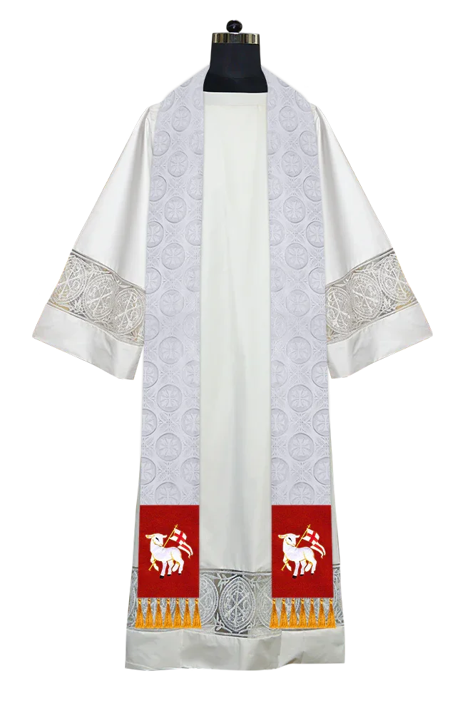 Ordination Stole with Embroidered Spiritual Motif