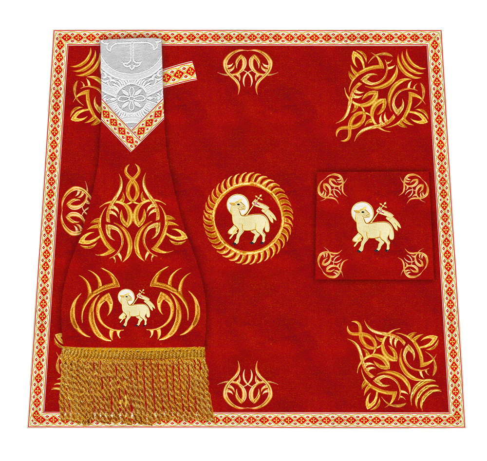 Borromean Chasuble Vestment With Braided Orphrey and Trims