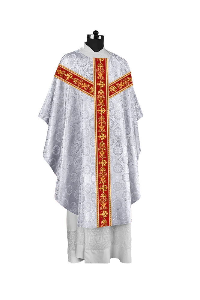 Elegant Gothic Chasuble with Embroidered Motif & Y-type Orphrey