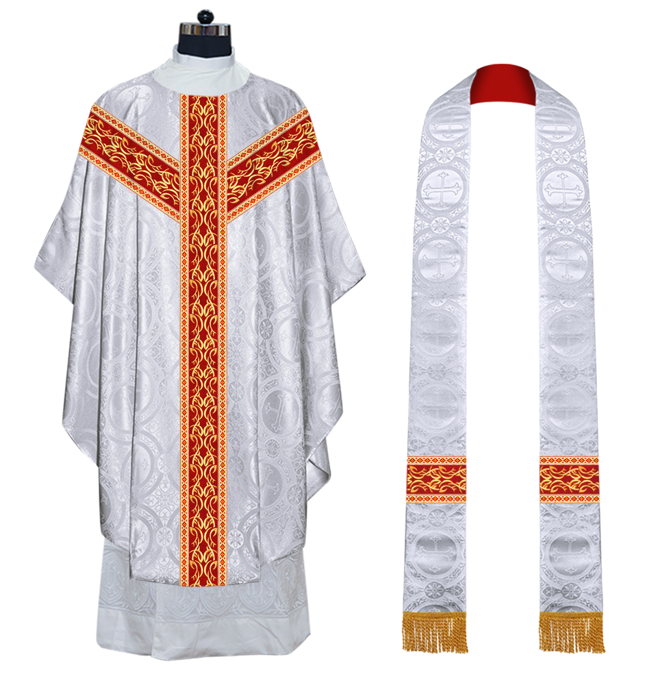 Gothic Chasuble Vestments with embroidery and trims