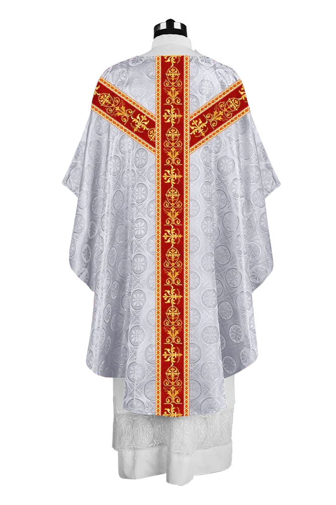 Elegant Gothic Chasuble with Embroidered Motif & Y-type Orphrey