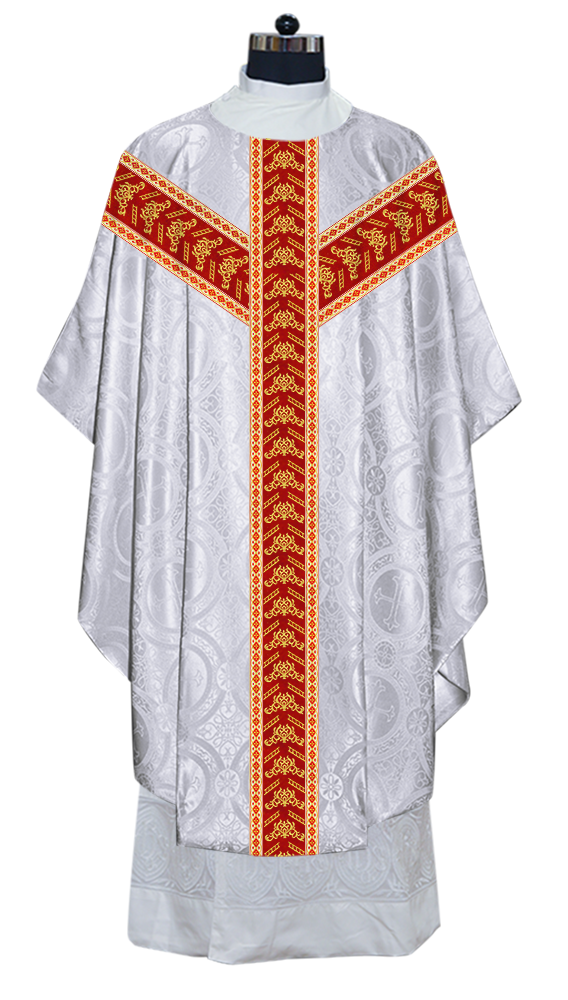 Gothic Chasuble Vestments With Ornate Embroidery And Trims