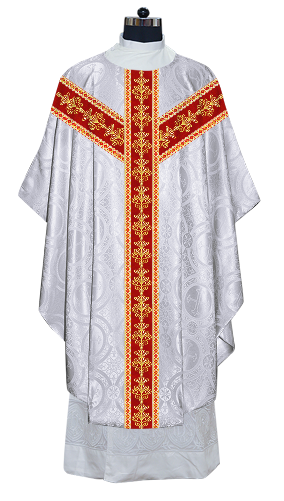 Gothic Chasuble Vestments With  Liturgical Motifs and Trims