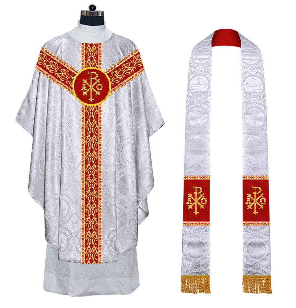 Gothic Chasuble Vestments with embroidery and trims