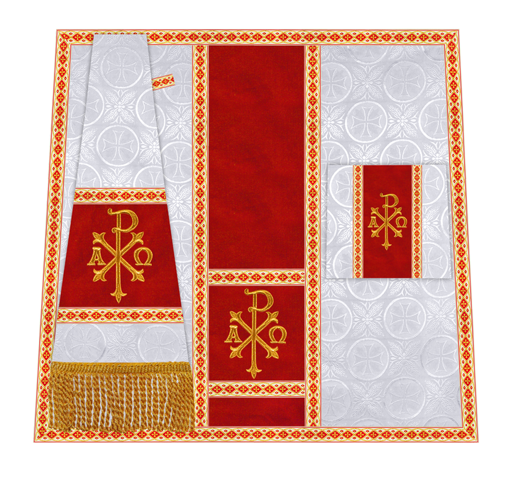 Traditional Altar Mass Set with  Embroidered Motifs