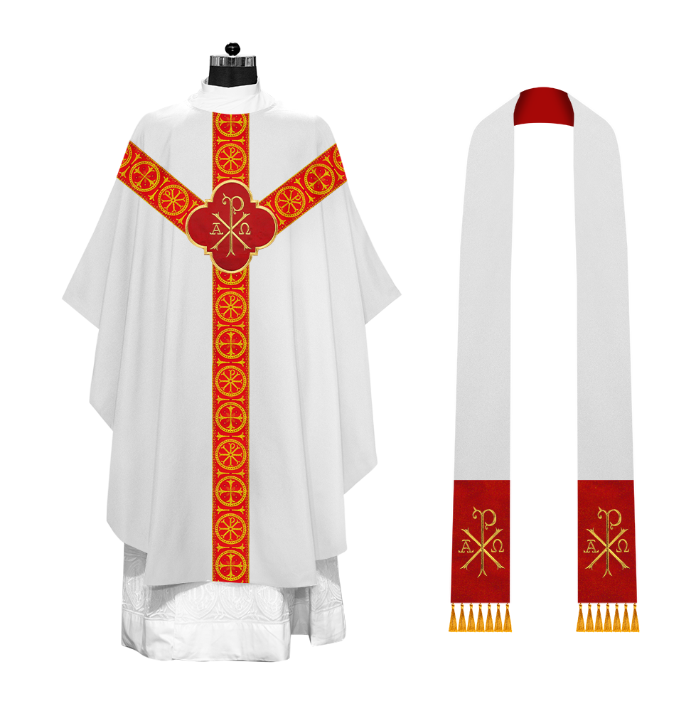 Gothic Chasuble Vestment with Y type braided orphrey