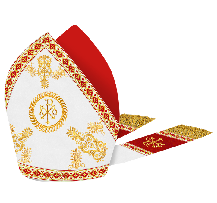 Catholic Mitre with Embroidery and Trims