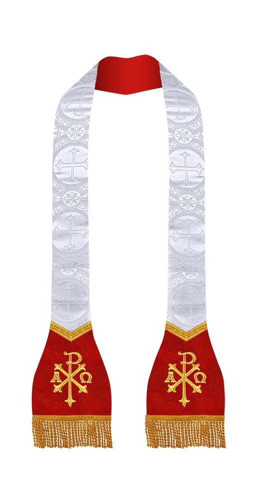 Spiritual Roman Stole with Embroidered Motif