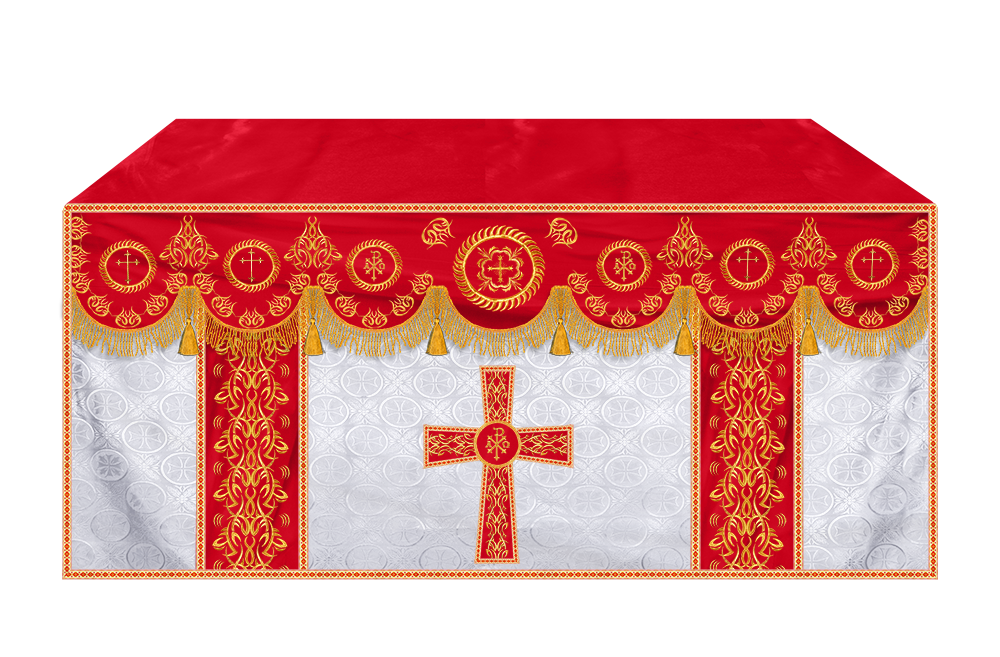 Church Altar Frontal with Ornate Embroidery & Spiritual Motifs