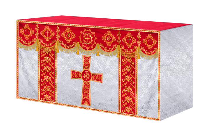 Elegant Altar Cloth with Intricate Orphrey Embroidery & Motif