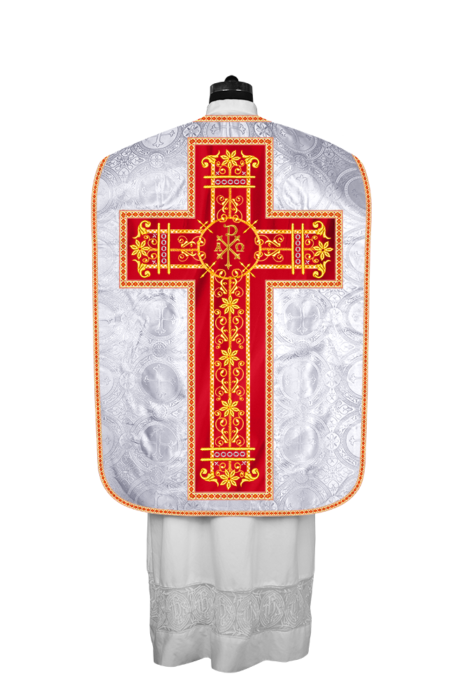 Roman Chasuble Vestment Enhanced With Orphrey and Trims