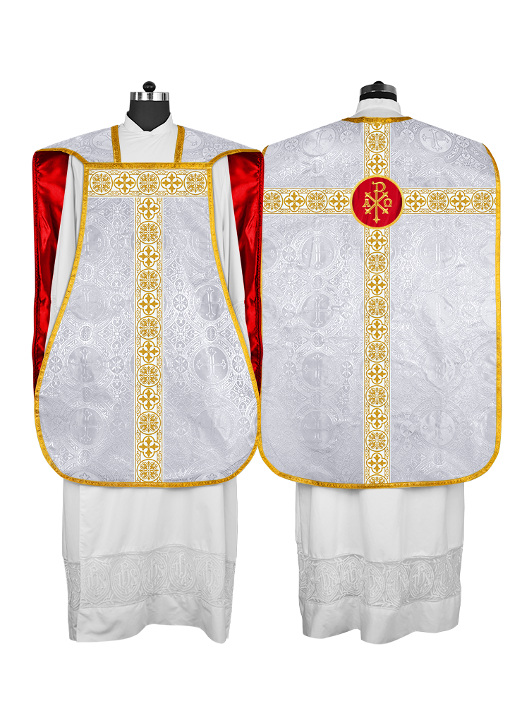 Casulla católica romana con motivo espiritual 