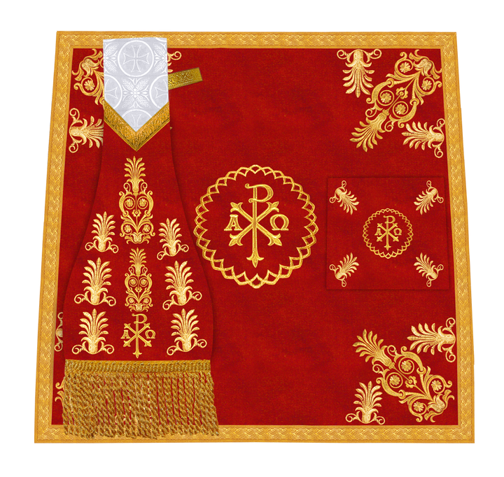 Liturgical Church Mass Set with Ornate Embroidered Details