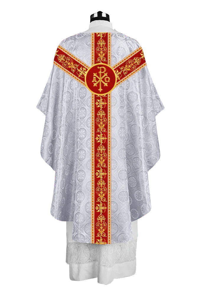 Elegant Gothic Chasuble with Embroidered Motif & Y-type Orphrey