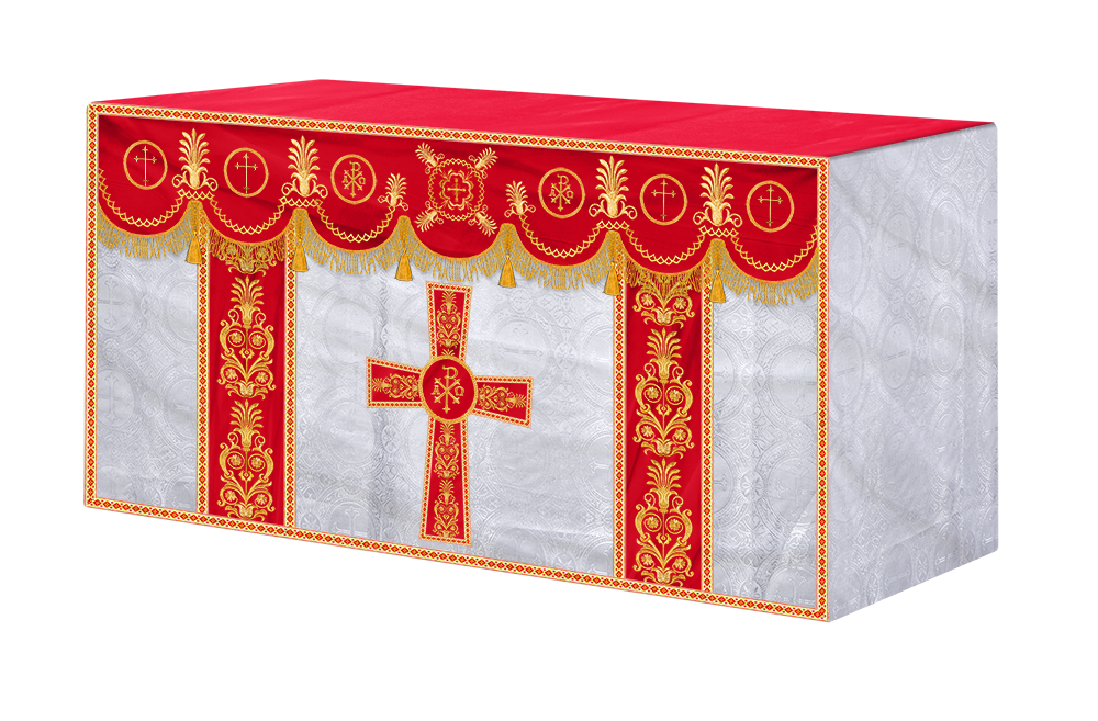 Altar Cloth with Embroidered Motif and Trims