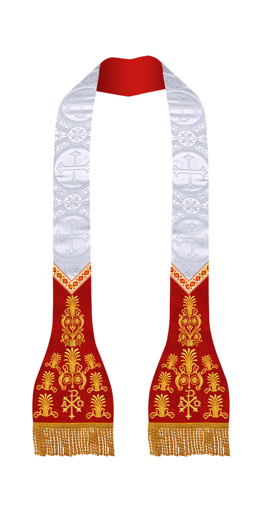 Embroidered Roman stole with Motif and trims