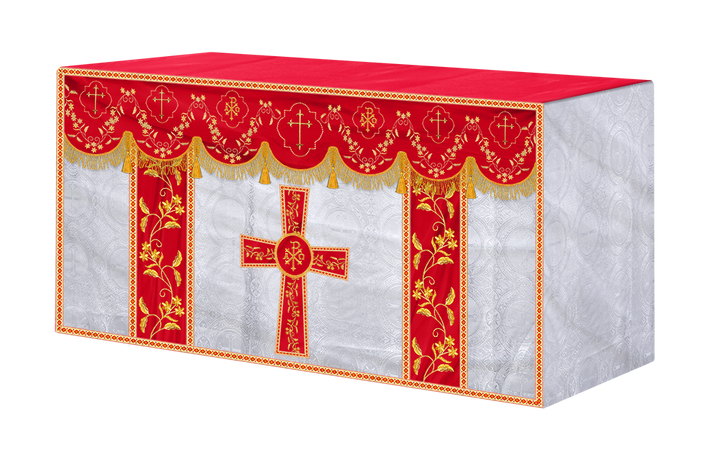 Altar Table Cloth With Floral Embroidery trims