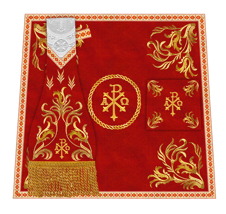 Set of Four Liturgical Embroidery Roman Chasubles