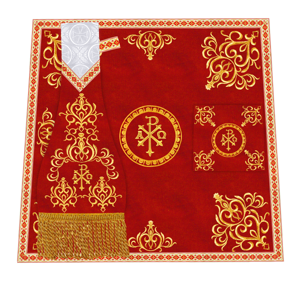 Elegant Altar Cloth with Intricate Orphrey Embroidery & Motif