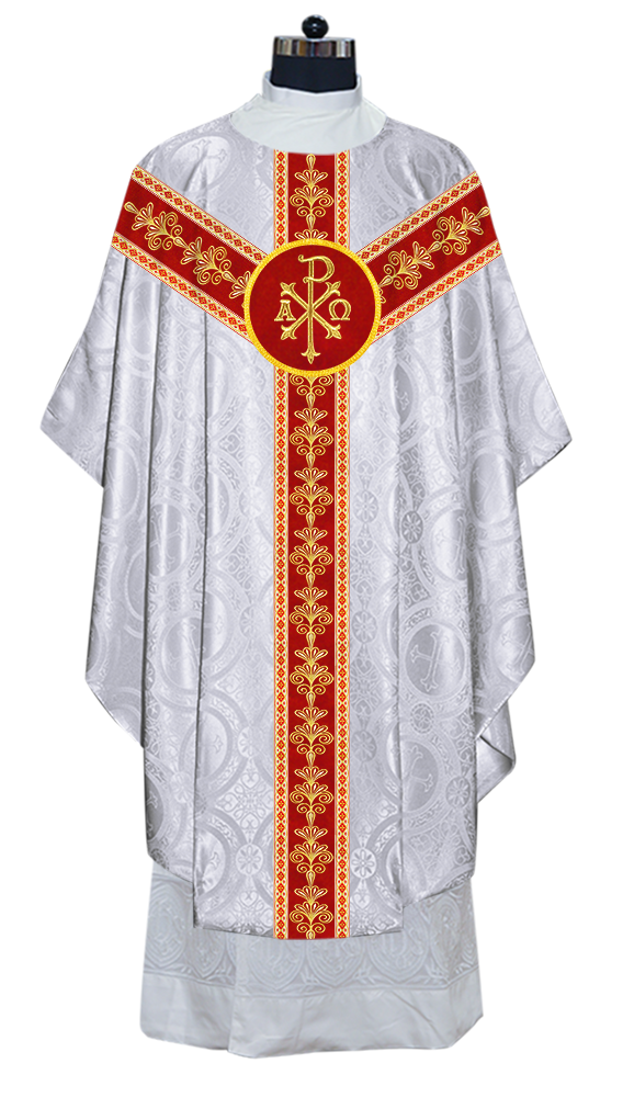 Gothic Chasuble Vestments With  Liturgical Motifs and Trims