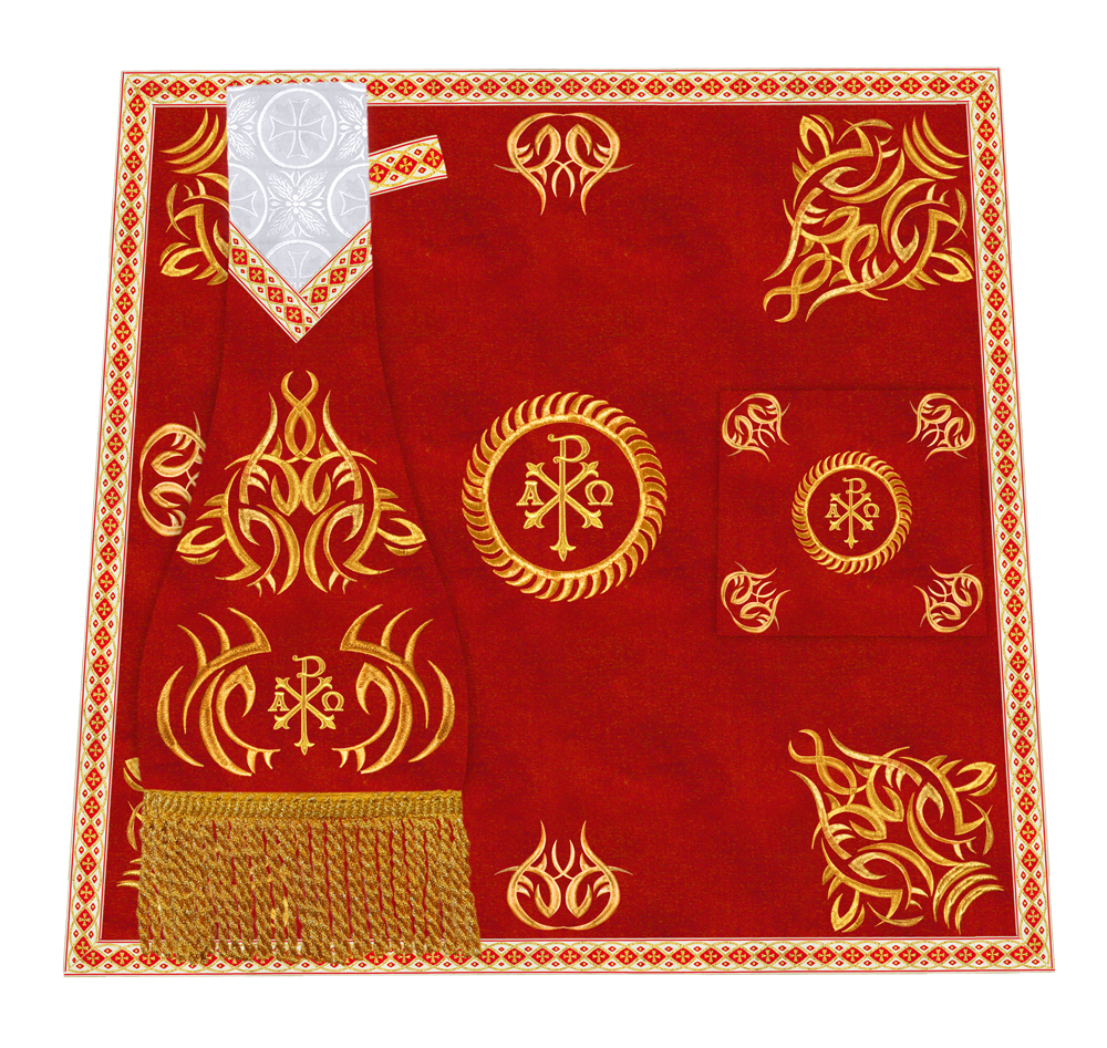 Ornate mass Set with Embroidered trims and motif