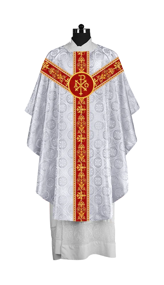 Elegant Gothic Chasuble with Embroidered Motif & Y-type Orphrey