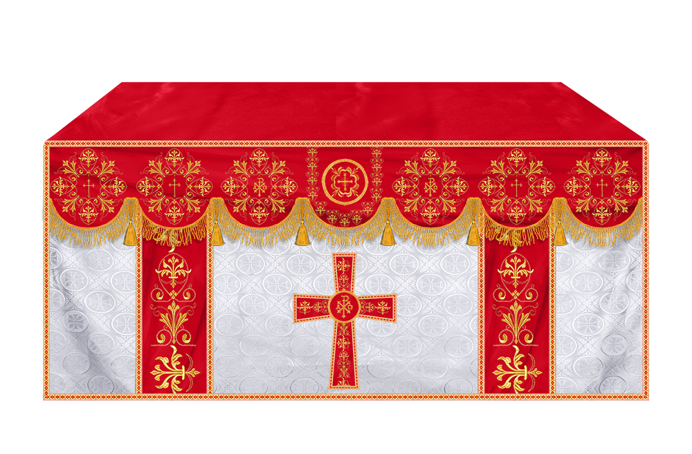 Embroidered Liturgical Church Altar Cloth with Spiritual Motif