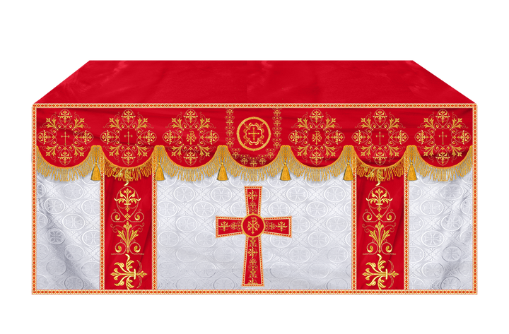 Embroidered Liturgical Church Altar Cloth with Spiritual Motif