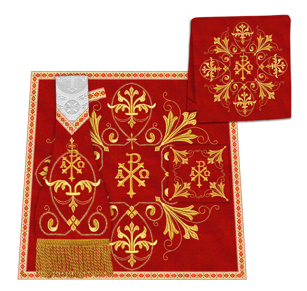 Borromean Chasuble Vestment With Spiritual Motifs and Trims