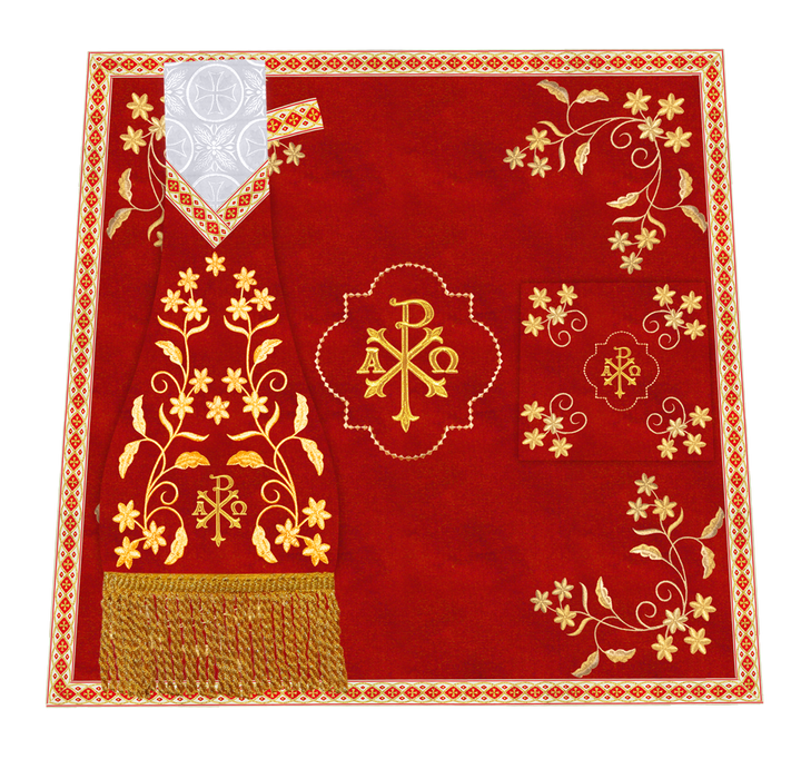 Catholic Altar Mass Set with Embroidered Motif