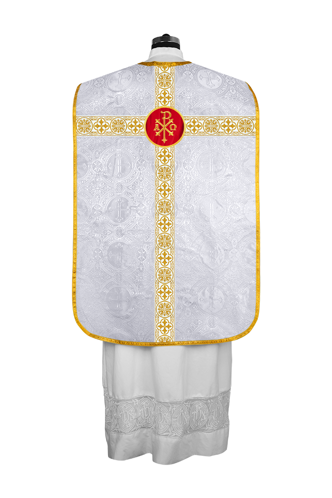 Casulla católica romana con motivo espiritual 