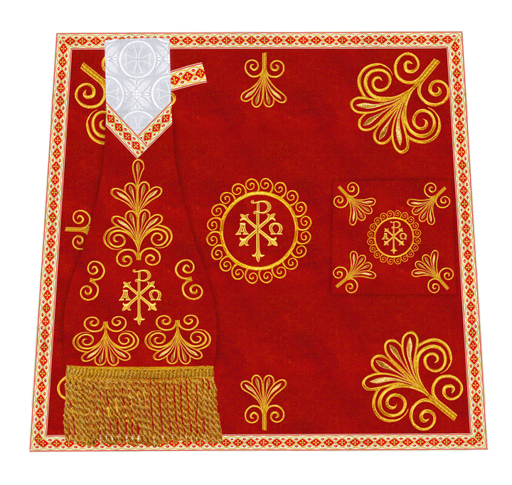 Ornate Altar Cloth with Gold Embroidery & Gothic Cross Design