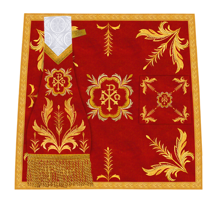 Handcrafted Church Altar Cloth with Detailed Embroidered Trims