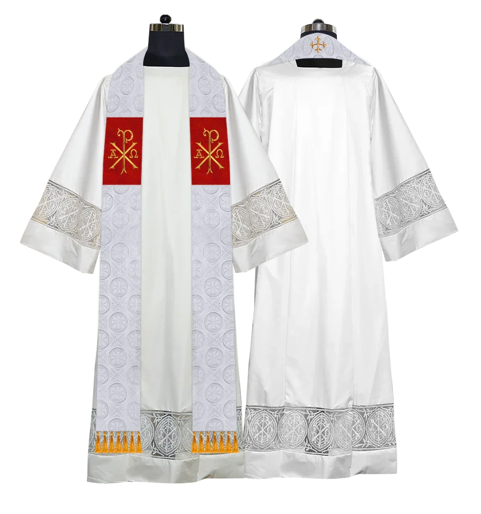 Ordination Stole with Embroidered Spiritual Motif