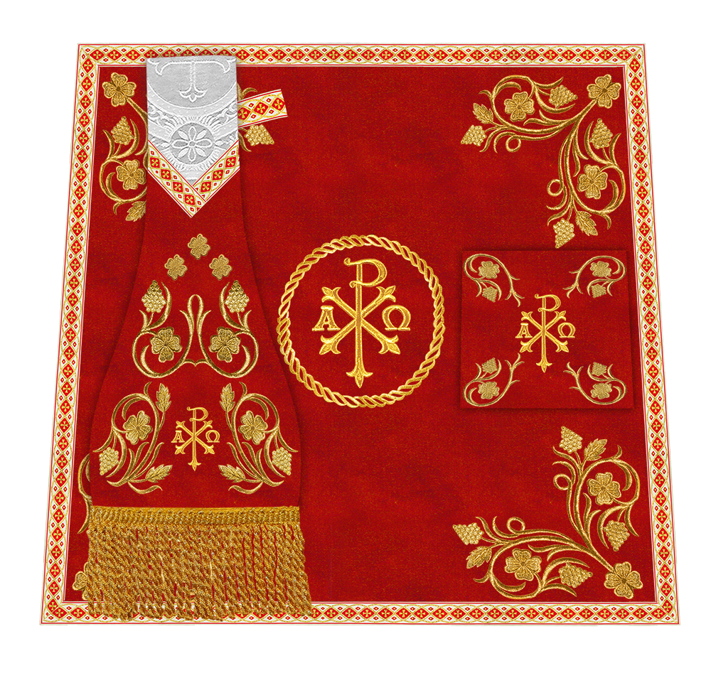 Roman Chasuble Vestment With Grapes Embroidery and Trims