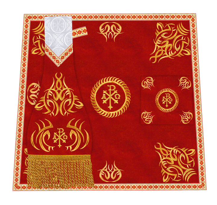 Church Altar Frontal with Ornate Embroidery & Spiritual Motifs