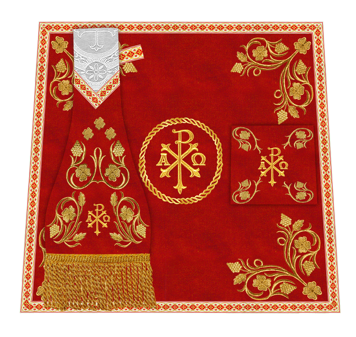 Set of Four Grapes Embroidery Roman Chasuble Vestments