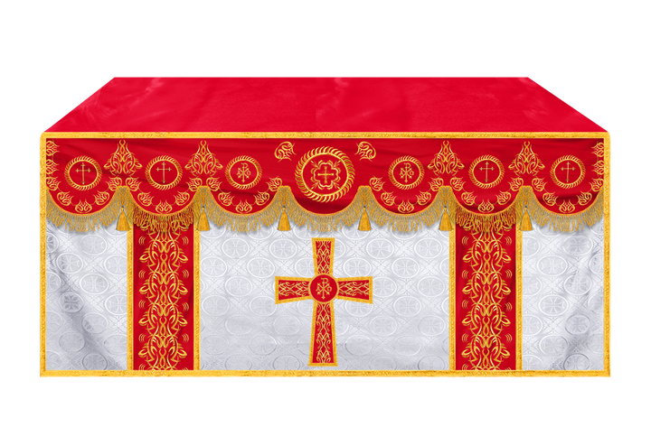 Liturgical Altar Table Cloth with Elegant Embroidery Trims